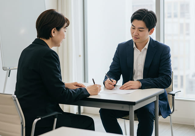 バイトの面接と筆記試験